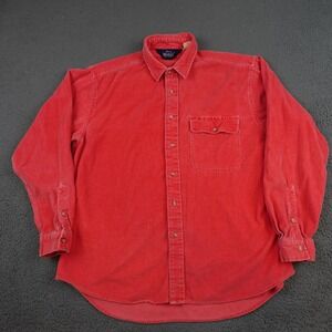 Vintage Woolrich Shirt Mens XL Red Corduroy Long Sleeve Button Up Chest Pocket